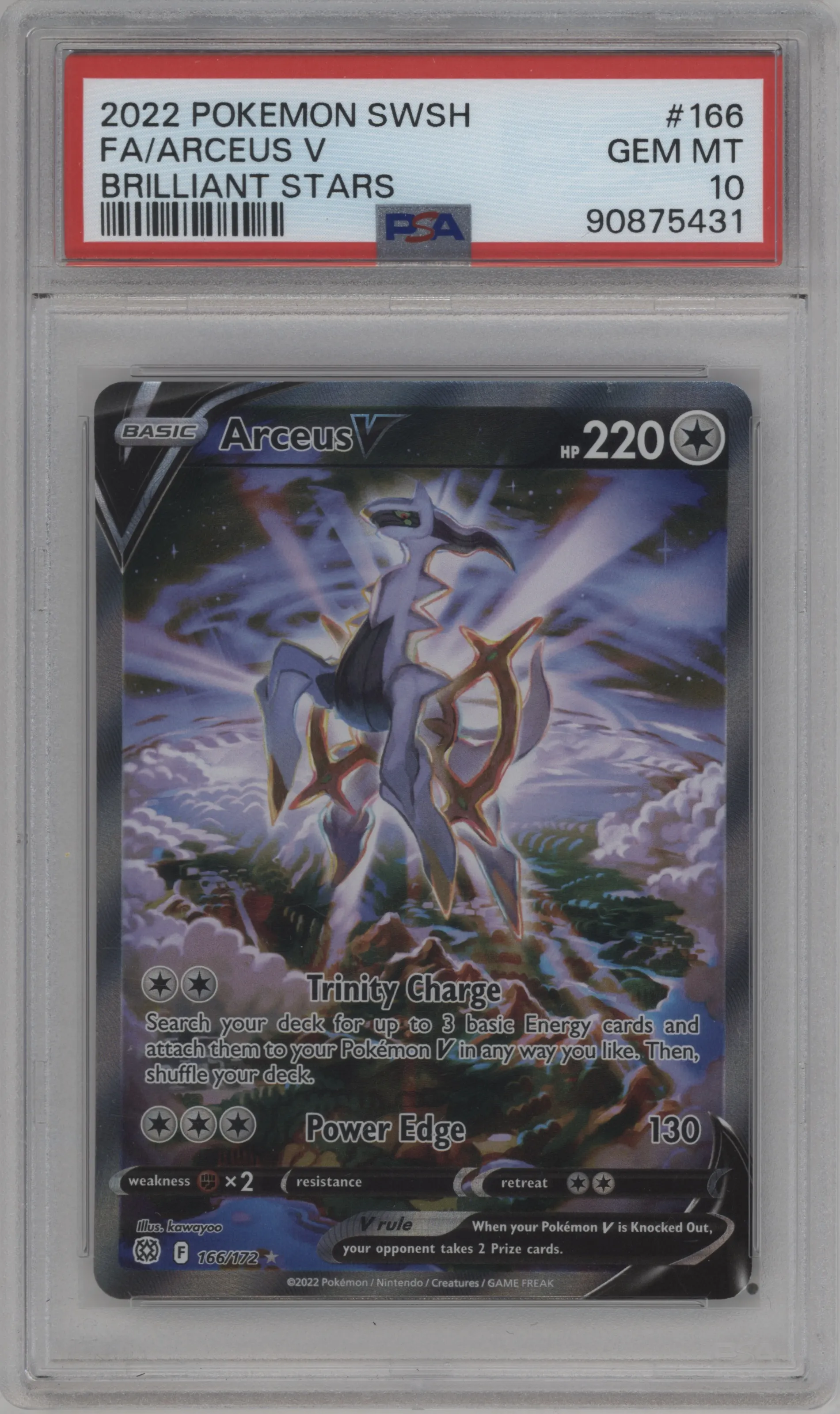 2022 Pokemon SWSH Brilliant Stars Arceus V #166 PSA 10