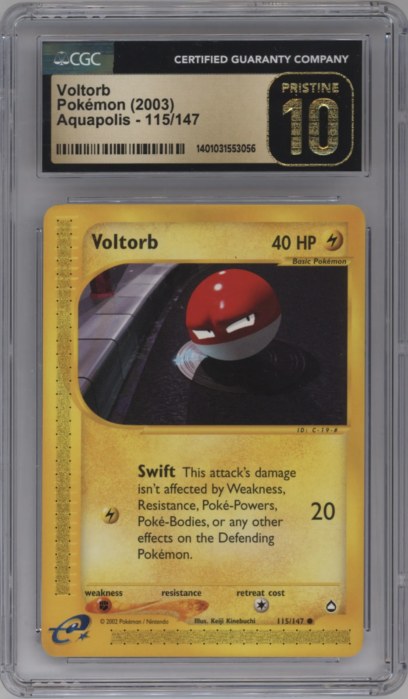 2003 Pokemon E-CARD Aquapolis Voltorb #115 CGC 10