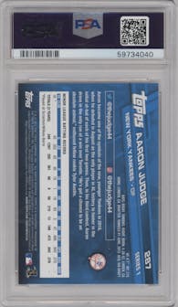 Aaron Judge from the 2017 Topps Series 1 set graded by PSA and given an overall grade of 10.