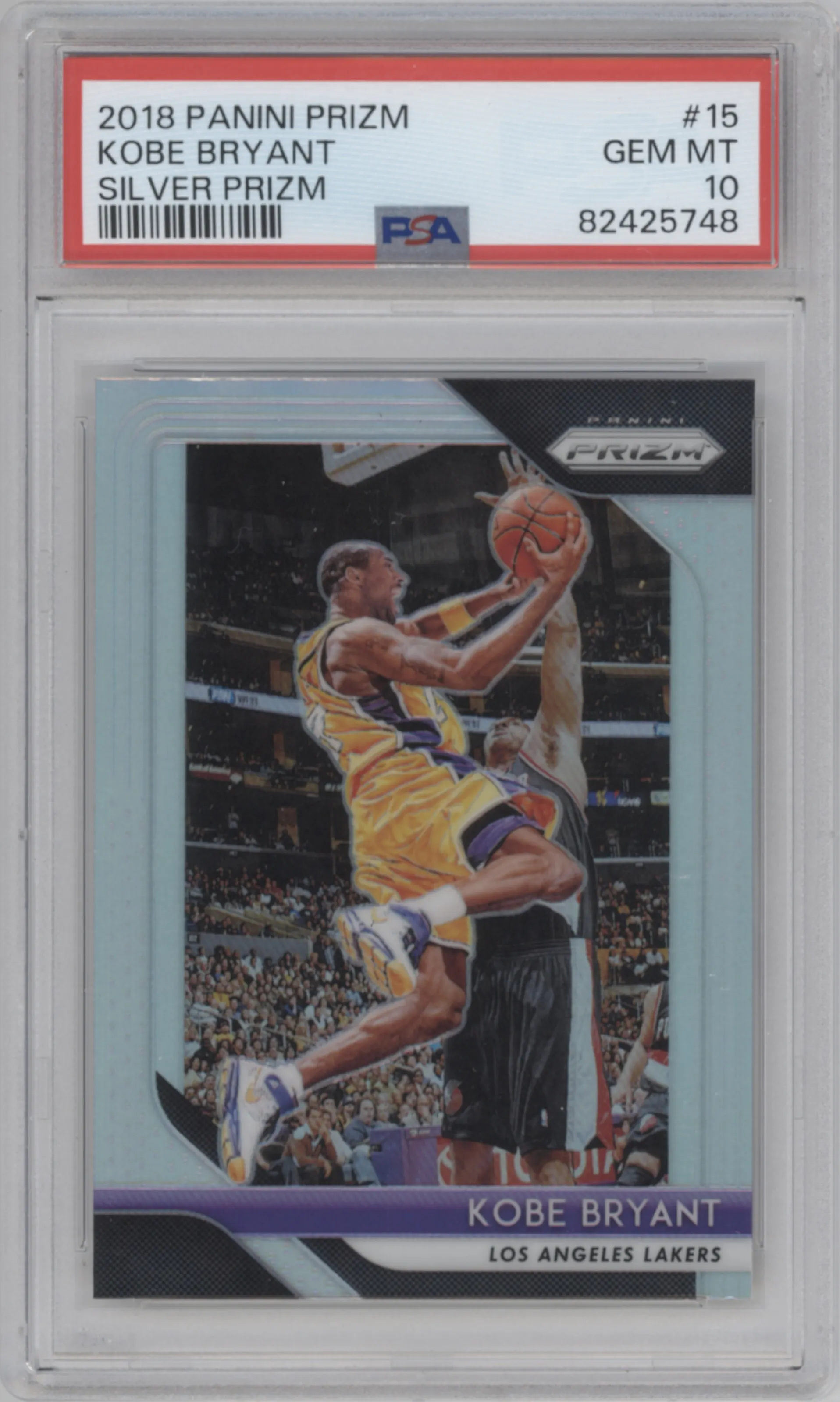 2018 Panini Prizm Kobe Bryant Silver Prizm #15 PSA 10