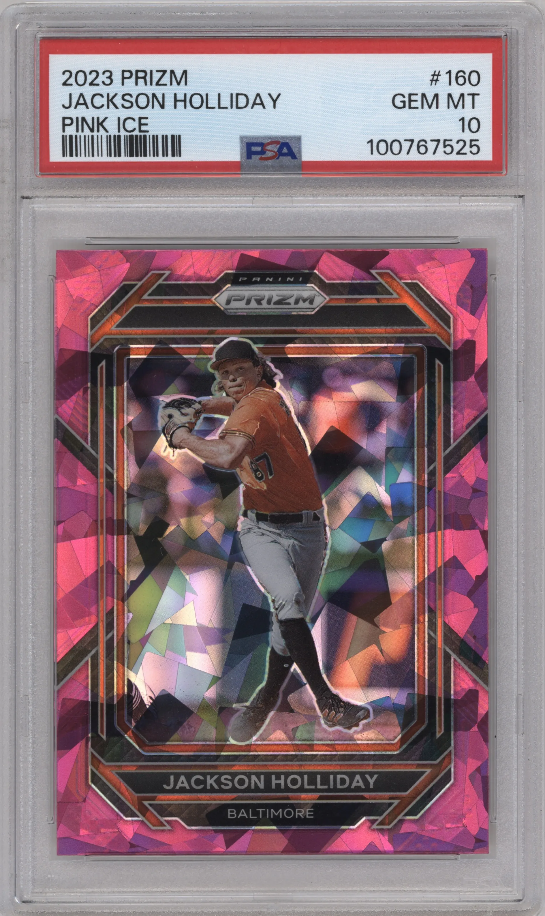 2023 Panini Prizm Jackson Holliday Pink Ice PSA 10