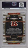 Ja'Marr Chase from the 2021 Panini Select set graded by PSA and given an overall grade of 10.