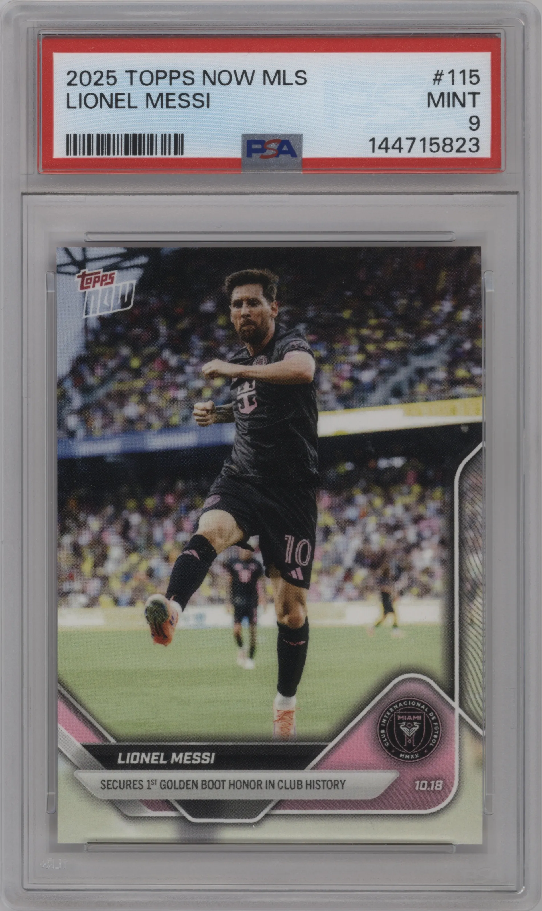 2025 Topps Now MLS Lionel Messi #115 PSA 9