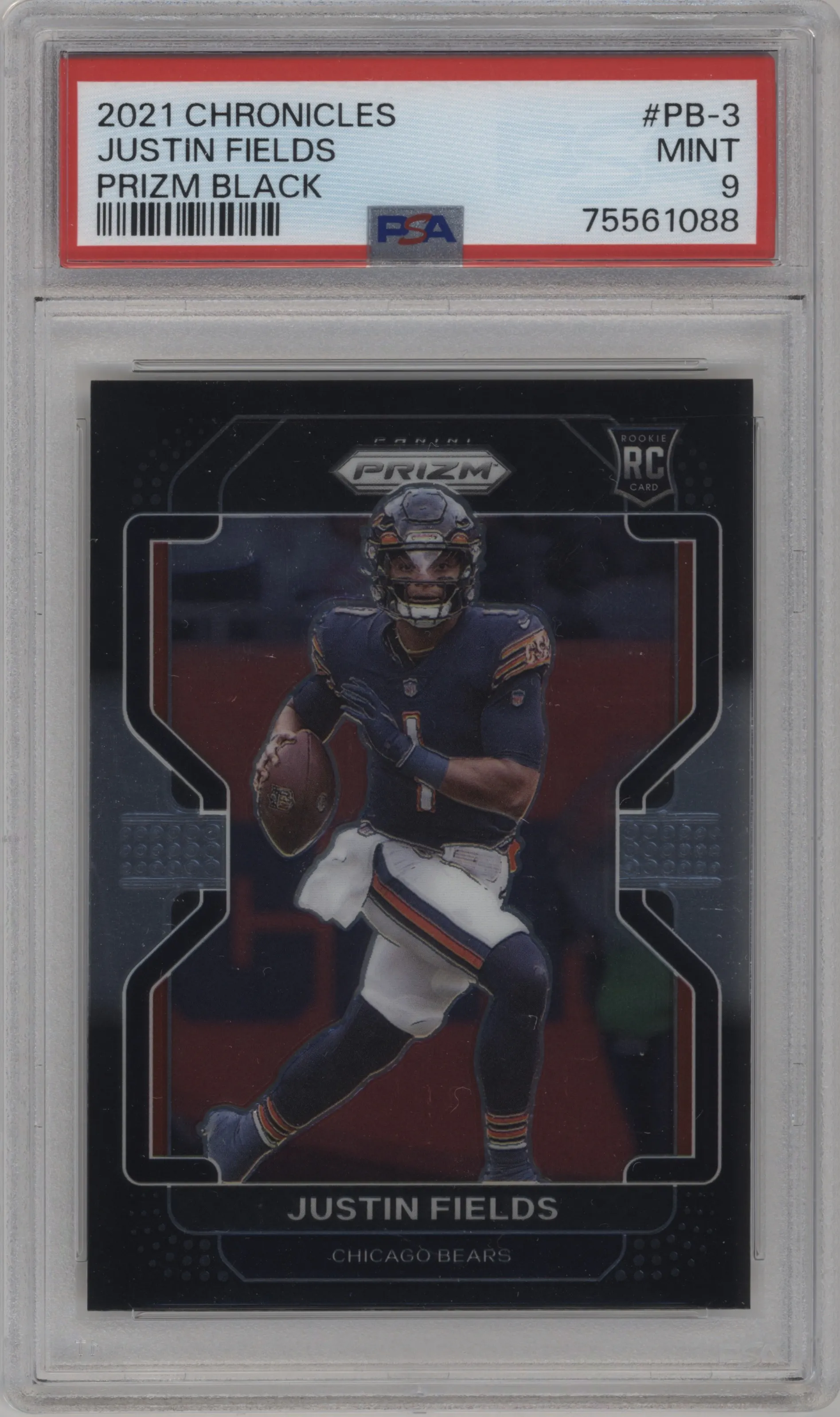 2021 Panini Chronicles Prizm Black Justin Fields #PB-3 PSA 9