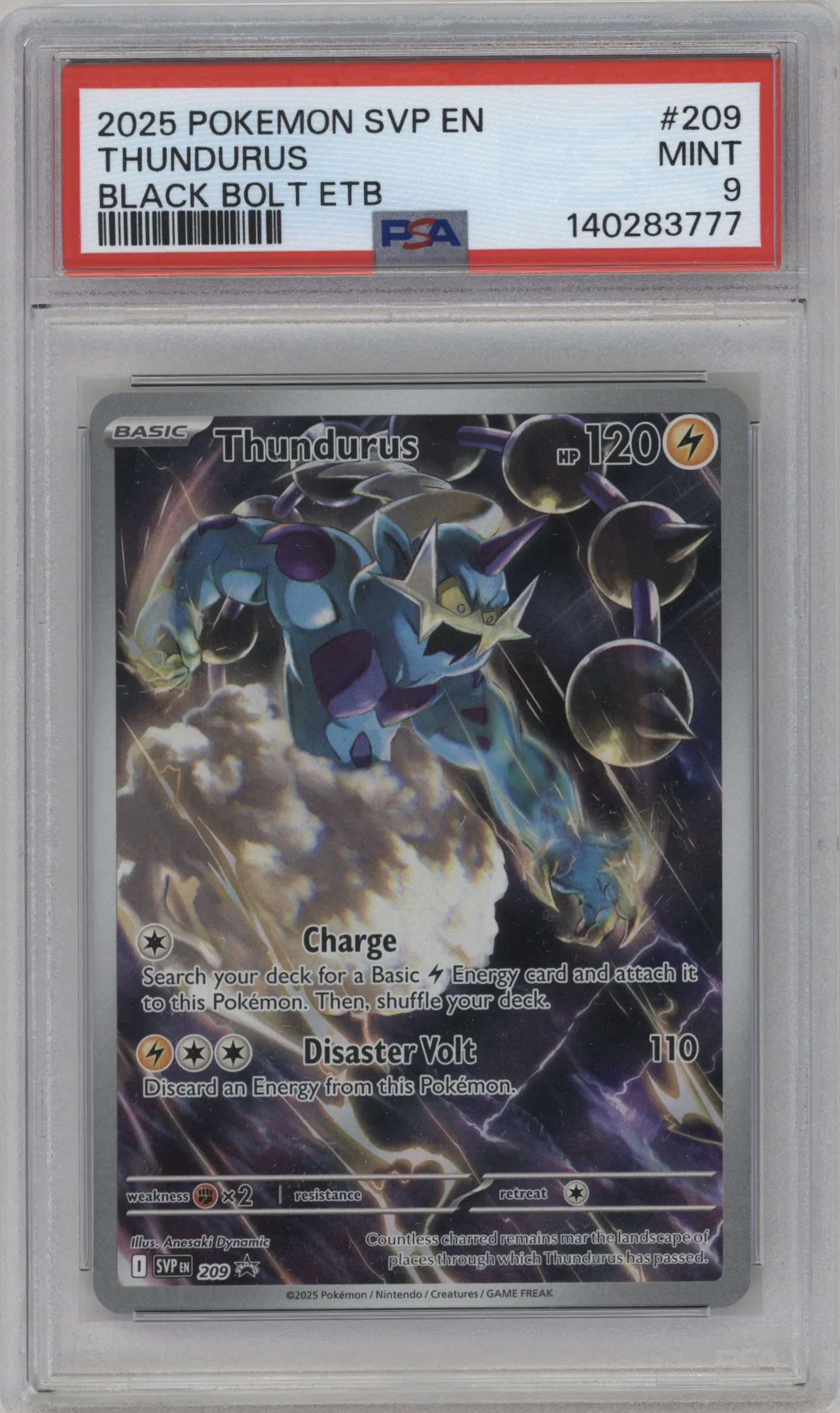 2025 Pokemon SV Thundurus Black Bolt Elite Trainer Box #209 PSA 9