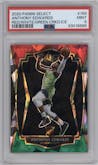Anthony Edwards from the 2020-21 Panini Select  set featuring a Red/White/Green Cracked Ice parallel graded by PSA and given an overall grade of 9.