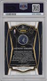 Anthony Edwards from the 2020-21 Panini Select  set featuring a Red/White/Green Cracked Ice parallel graded by PSA and given an overall grade of 9.