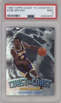 Kobe Bryant from the 1998-99 Topps set graded by PSA and given an overall grade of 9.