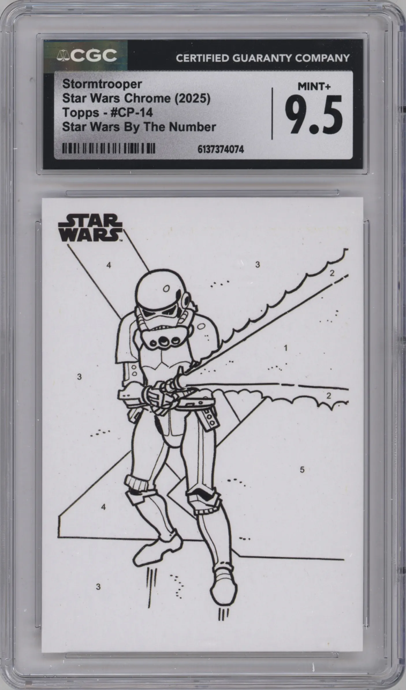 2025 Topps Chrome Star Wars By the Nmbr. Stormtrooper CGC 9.5
