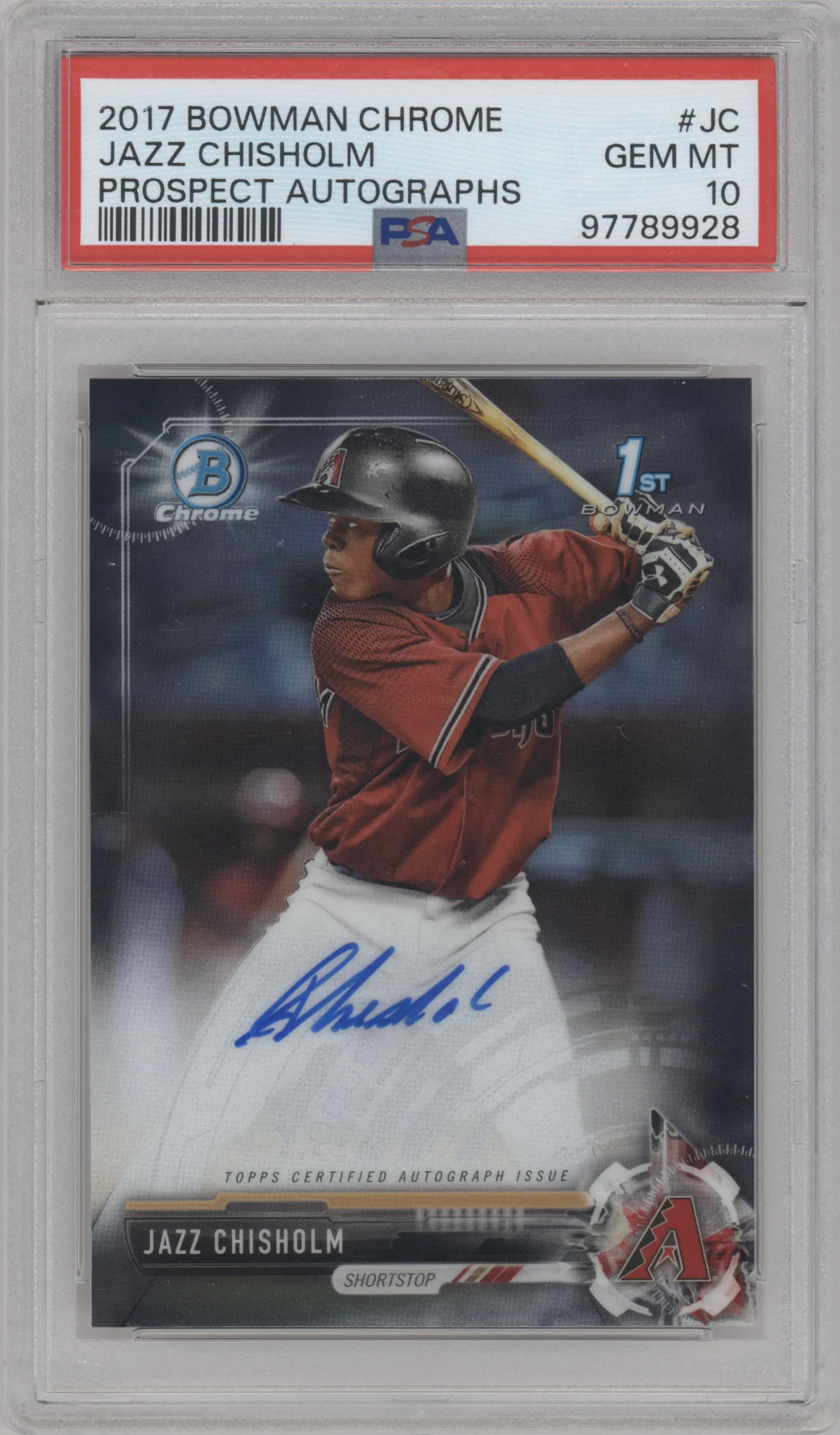 2017 Bowman Chrome Chr.Pros.Auto Jazz Chisholm PSA 10