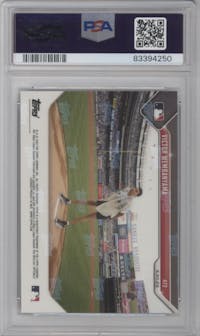 Victor Wembanyama from the 2023 Topps Now set graded by PSA and given an overall grade of 10.