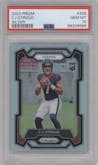 C.J. Stroud from the 2023 Panini Prizm set featuring a Silver Prizm parallel graded by PSA and given an overall grade of 10.
