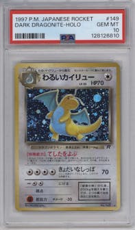 Dark Dragonite from the 1997 Pokemon JPN set graded by PSA and given an overall grade of 10.