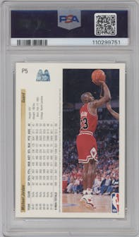 Michael Jordan from the 1992-93 UD McDonald's set graded by PSA and given an overall grade of 9.