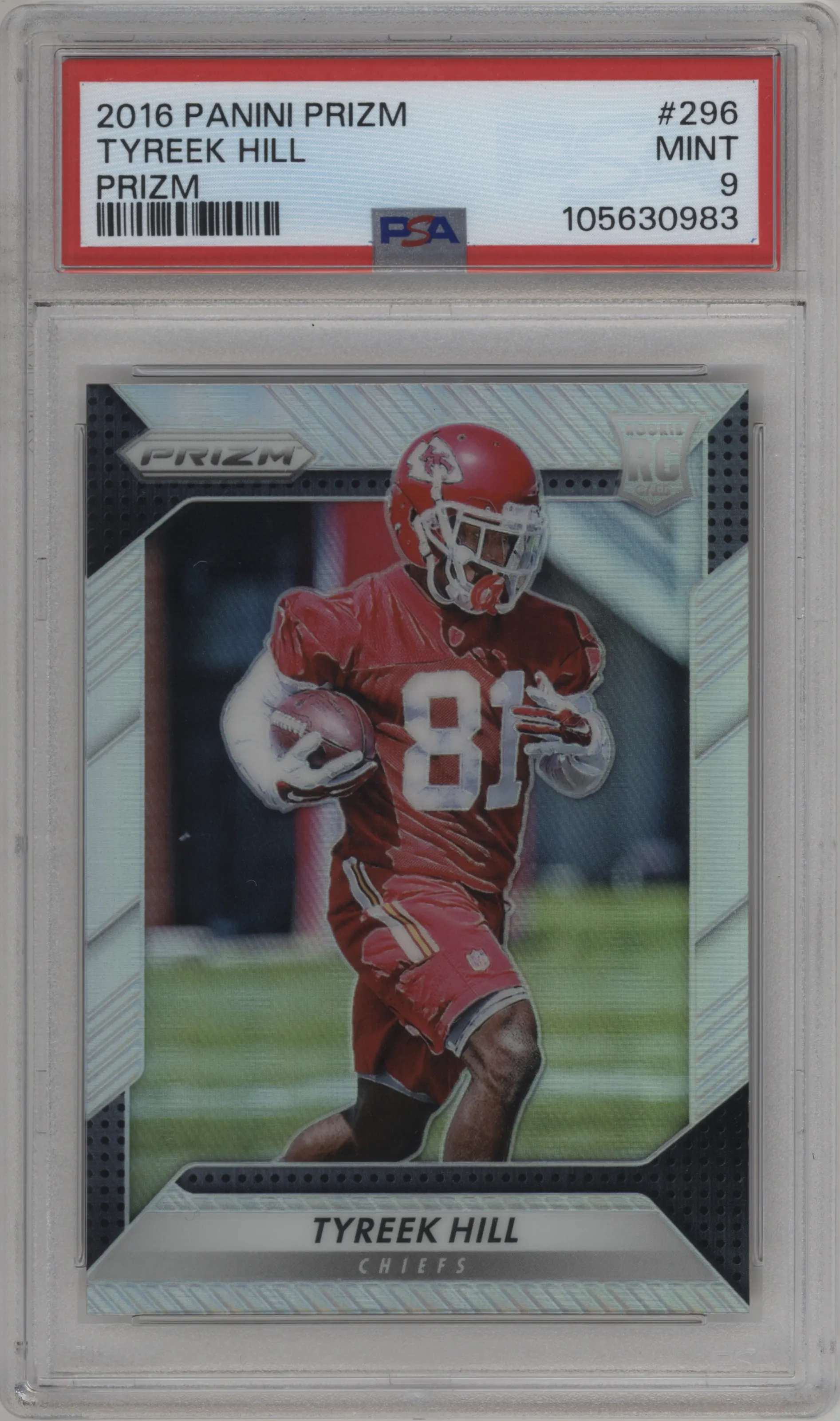 2016 Panini Prizm Tyreek Hill Prizm PSA 9