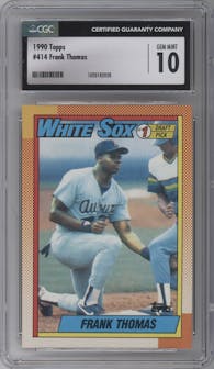 Frank Thomas from the 1990 Topps set graded by CSG and given an overall grade of 10.