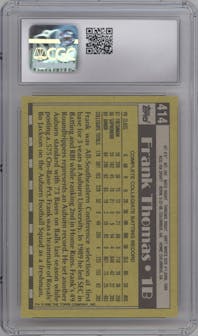 Frank Thomas from the 1990 Topps set graded by CSG and given an overall grade of 10.