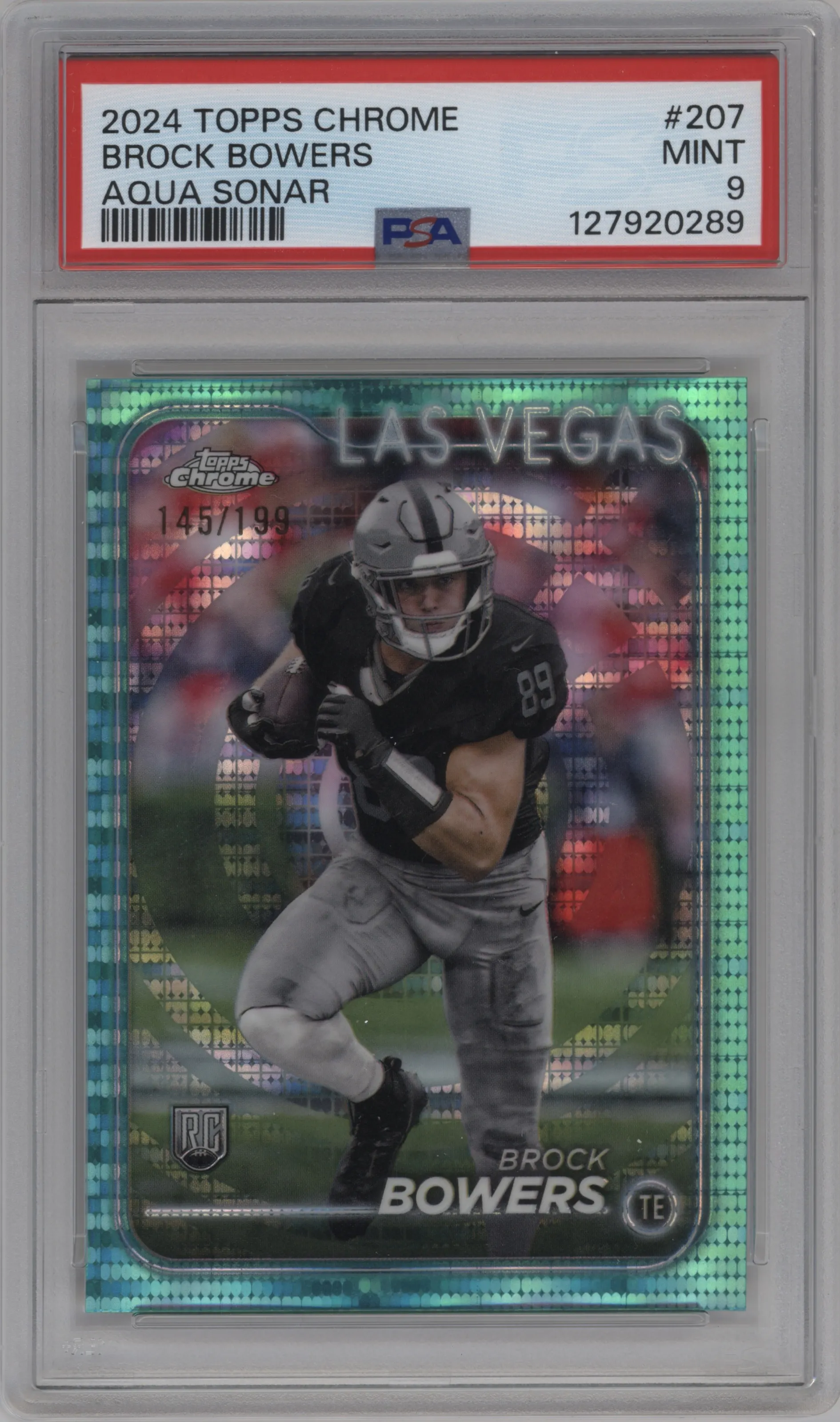 2024 Topps Chrome Brock Bowers Aqua Sonar Refractor #207 PSA 9
