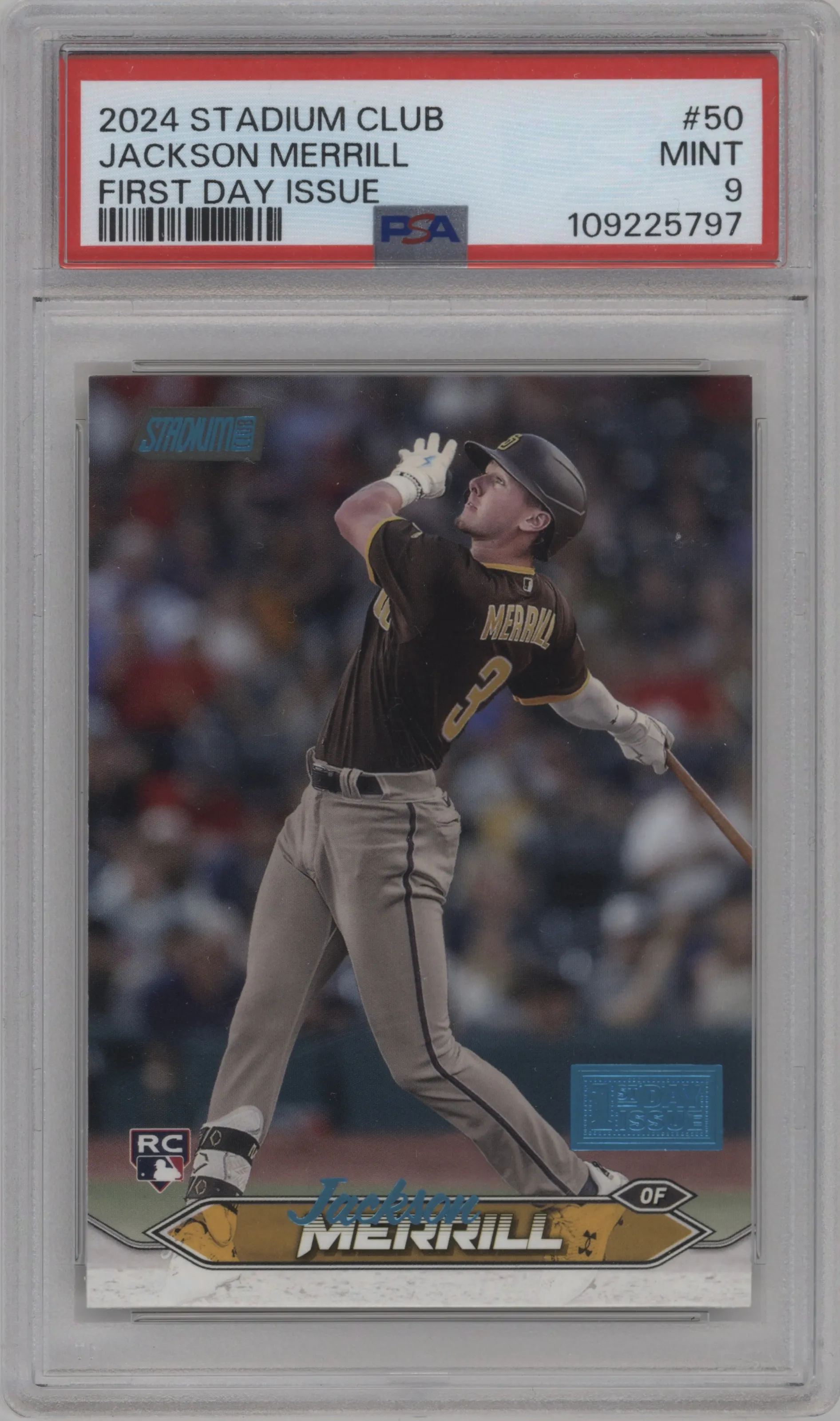 2024 Topps Stadium Club Jackson Merrill First Day Issue #50 PSA 9