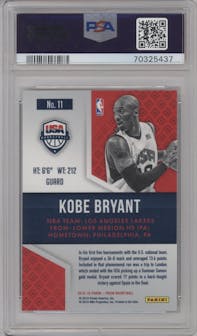 Kobe Bryant from the 2015-16 Panini Prizm  set graded by PSA and given an overall grade of 10.