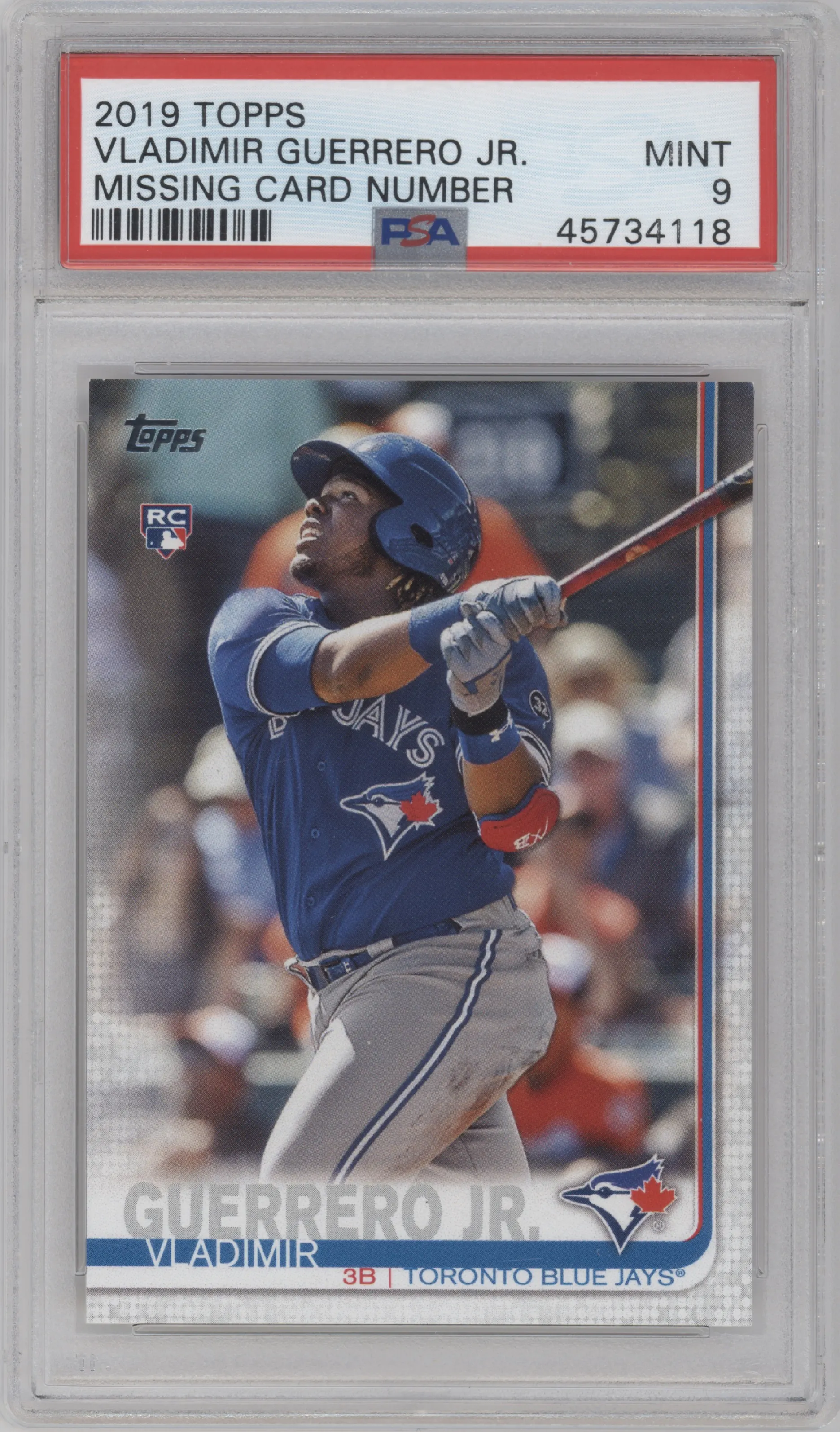 2019 Topps Series 2 Vladimir Guerrero Jr. SP No Card Number PSA 9