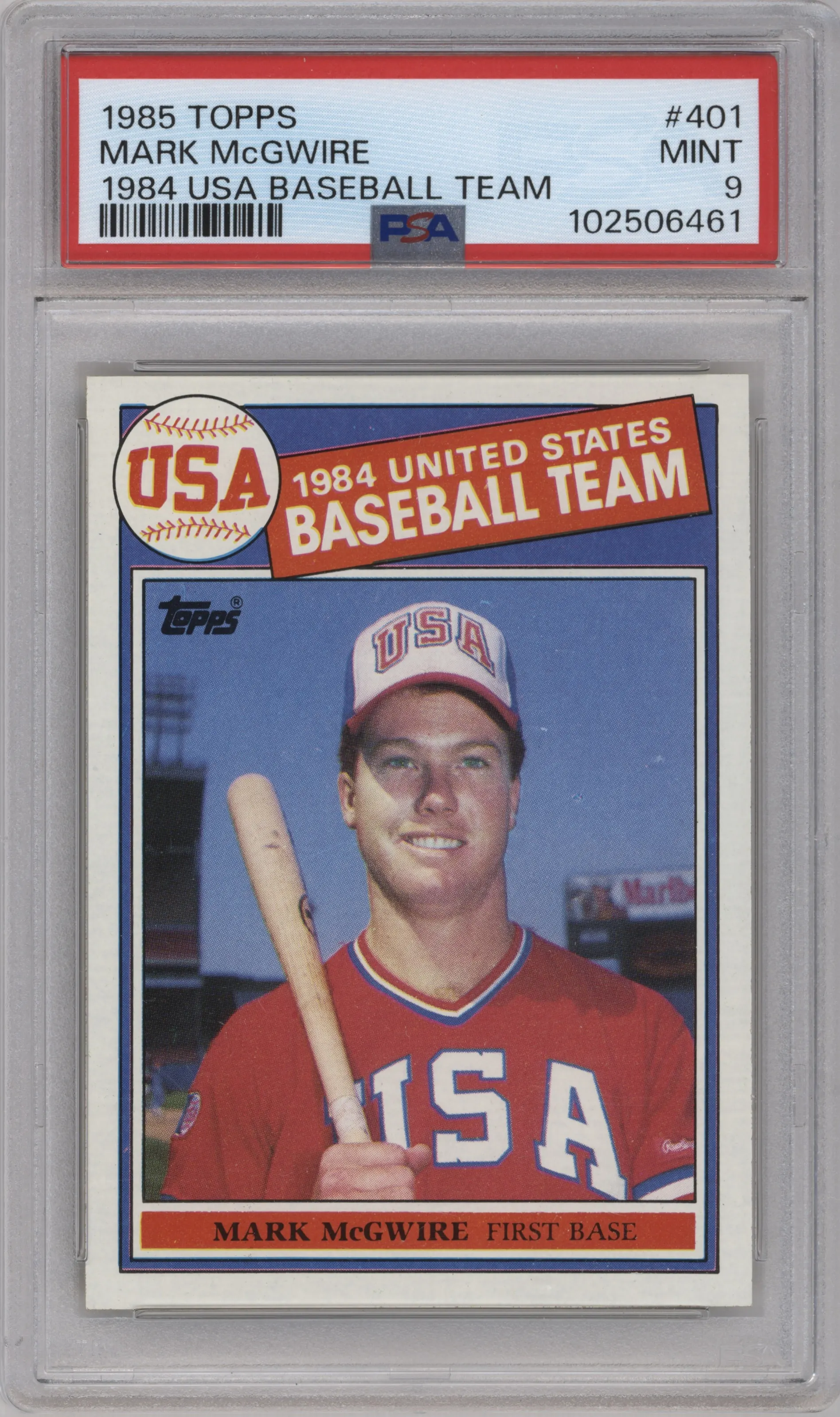 1985 Topps Mark McGwire #401 PSA 9