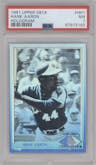 Hank Aaron from the 1991 Upper Deck set graded by PSA and given an overall grade of 7.