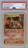 Charizard from the 2008 Pokemon D&P set graded by PSA and given an overall grade of 9.