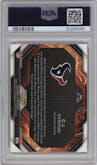 C.J. Stroud from the 2023 Panini Prizm set featuring a Green Ice parallel graded by PSA and given an overall grade of 10.