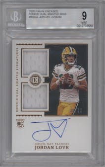 Jordan Love from the 2020 Panini Encased set graded by Beckett and given an overall grade of 9.