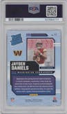 Jayden Daniels from the 2024 Donruss set graded by PSA and given an overall grade of 10.