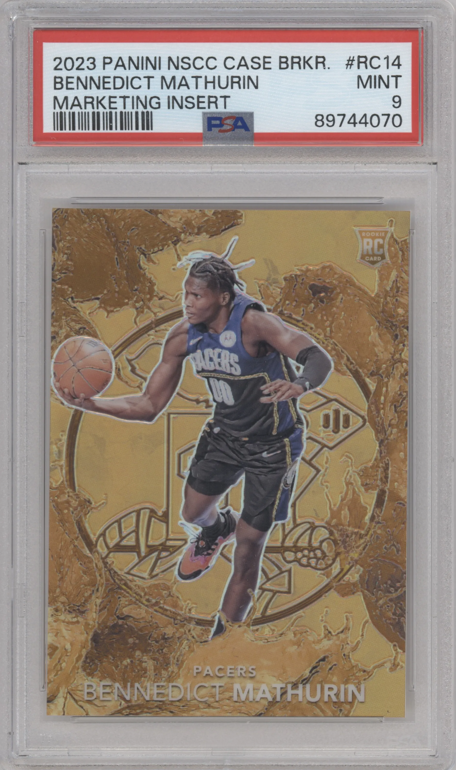 2023 Panini The National VIP Case Breaker Marketing Bennedict Mathurin Gold PSA 9