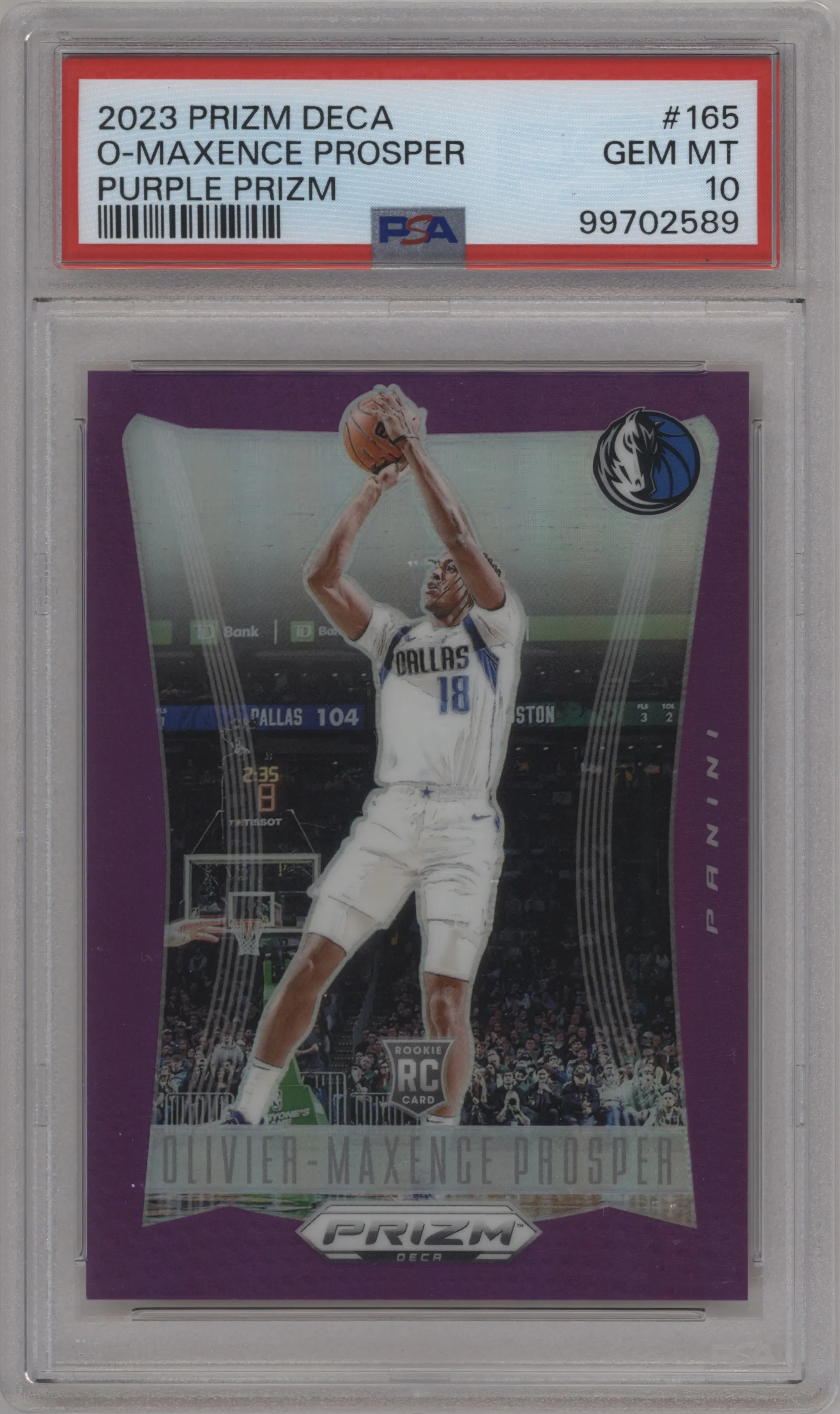 2023 Panini Prizm Deca Olivier-Maxence Prosper Purple Prizm PSA 10