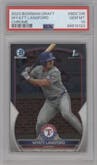 Wyatt Langford from the 2023 Bowman Draft set graded by PSA and given an overall grade of 10.
