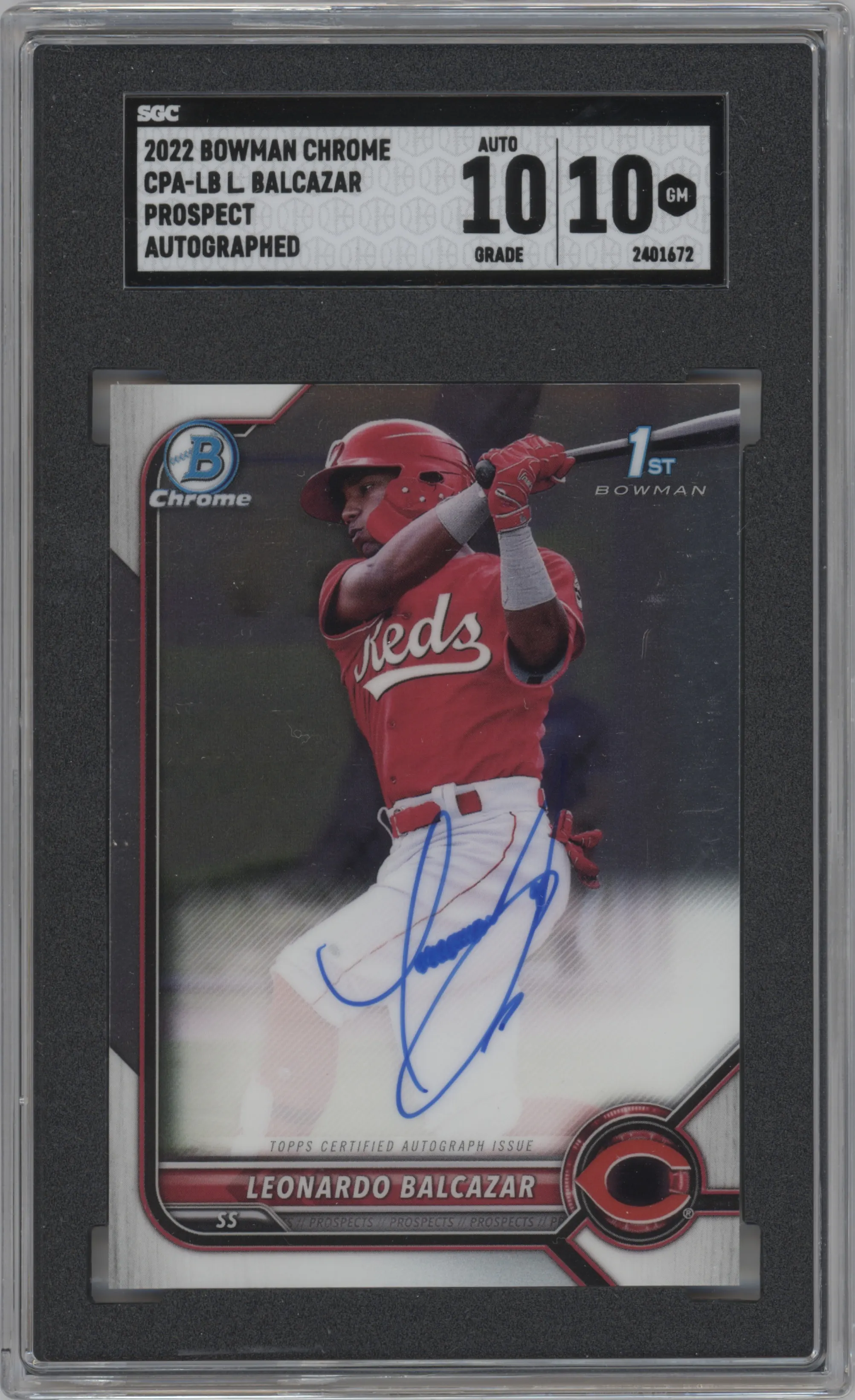 2022 Bowman Chrome Pros.Auto Leonardo Balcazar SGC 10