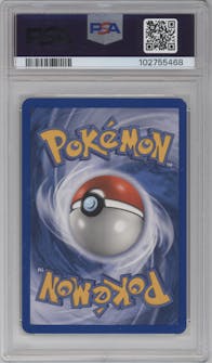 Charizard from the 2003 Pokemon EX set graded by PSA and given an overall grade of 8.