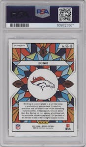 Bo Nix from the 2024 Panini Mosaic set graded by PSA and given an overall grade of 9.