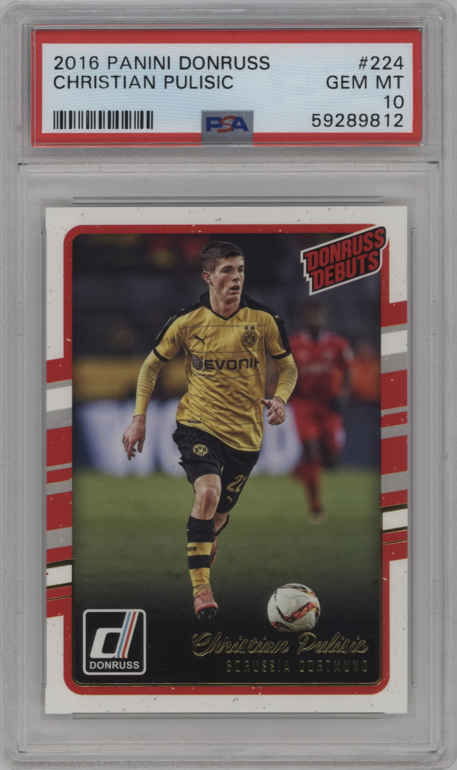 2016 Panini Donruss Debuts Christian Pulisic PSA 10