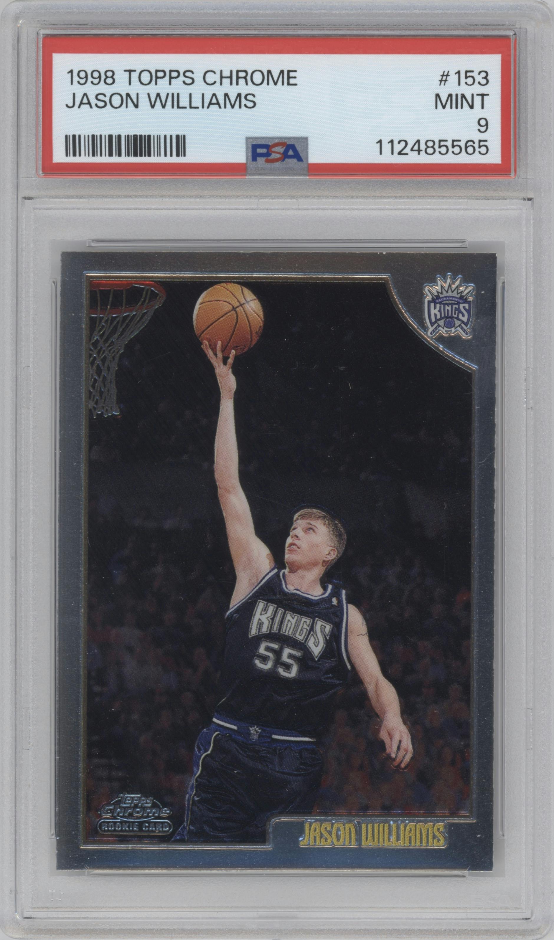 Jason Williams from the 1998-99 Topps Chrome set graded by PSA and given an overall grade of 9.