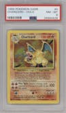 Charizard from the 1999 Pokemon set graded by PSA and given an overall grade of 8.