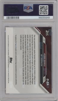 Jayden Daniels from the 2024 Topps Now set featuring a Full Color parallel graded by PSA and given an overall grade of 10.