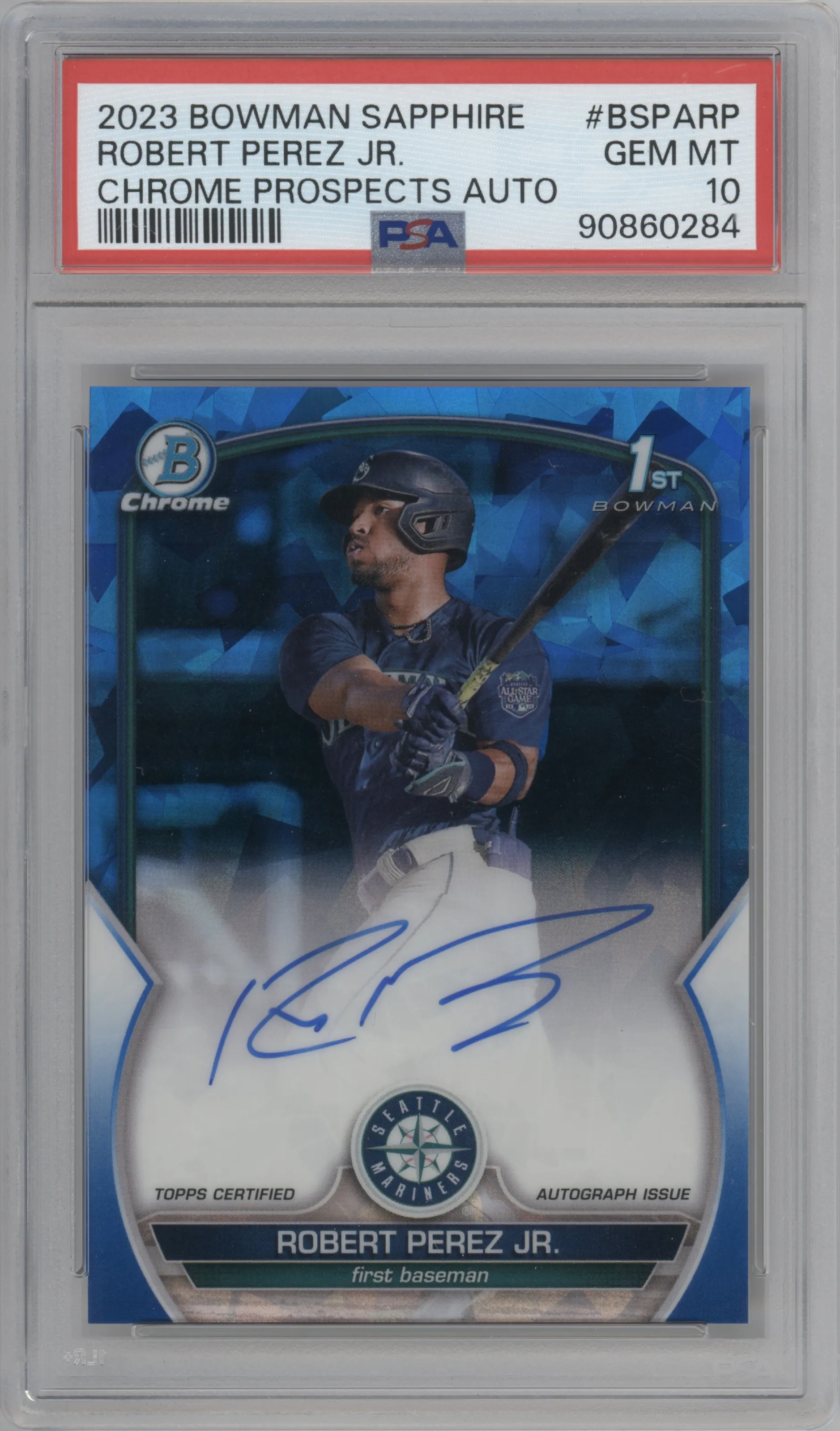 2023 Bowman Sapphire Edition Prospect Auto Robert Perez Jr. PSA 10