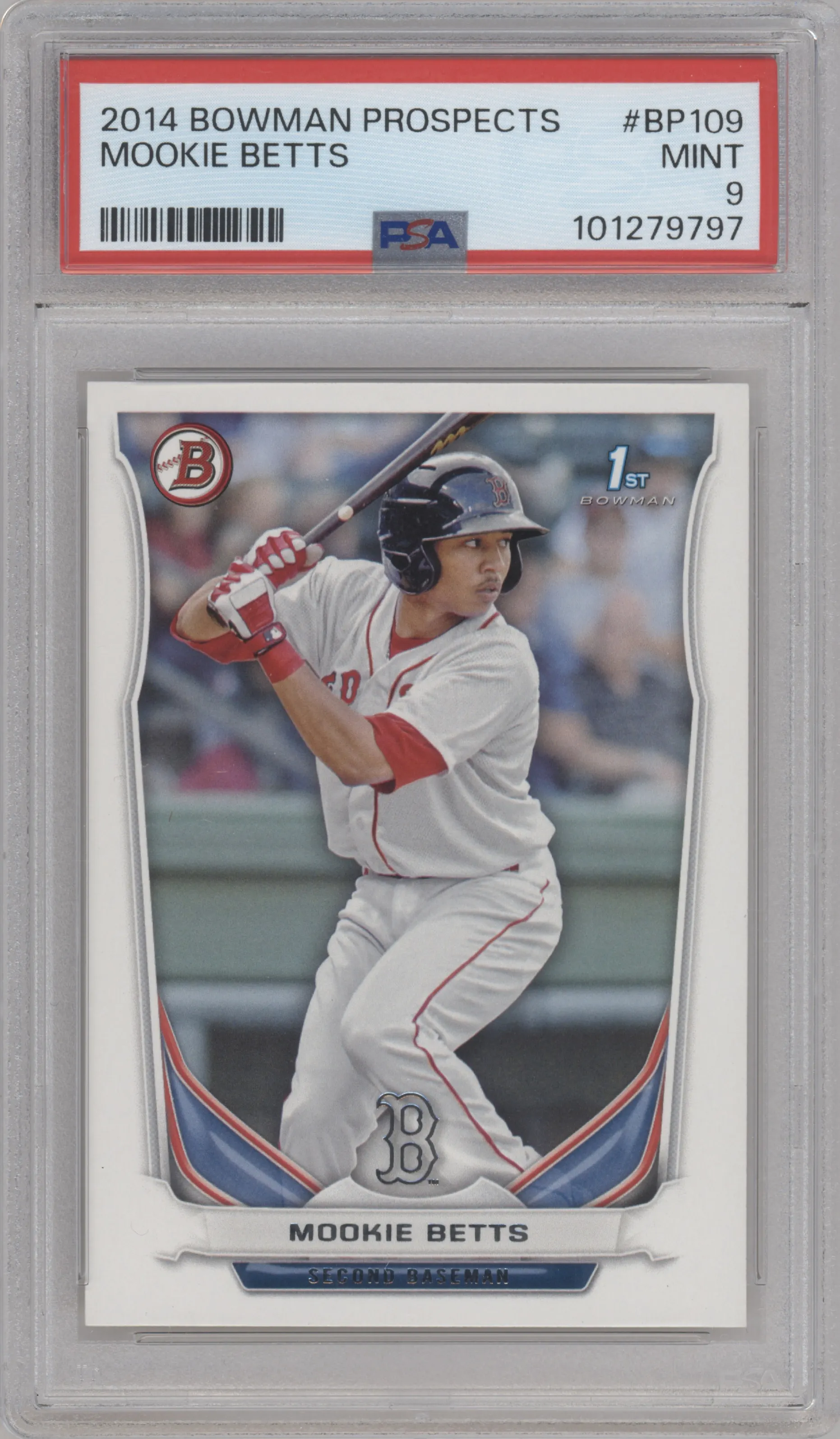 2014 Bowman Prospect Mookie Betts PSA 9