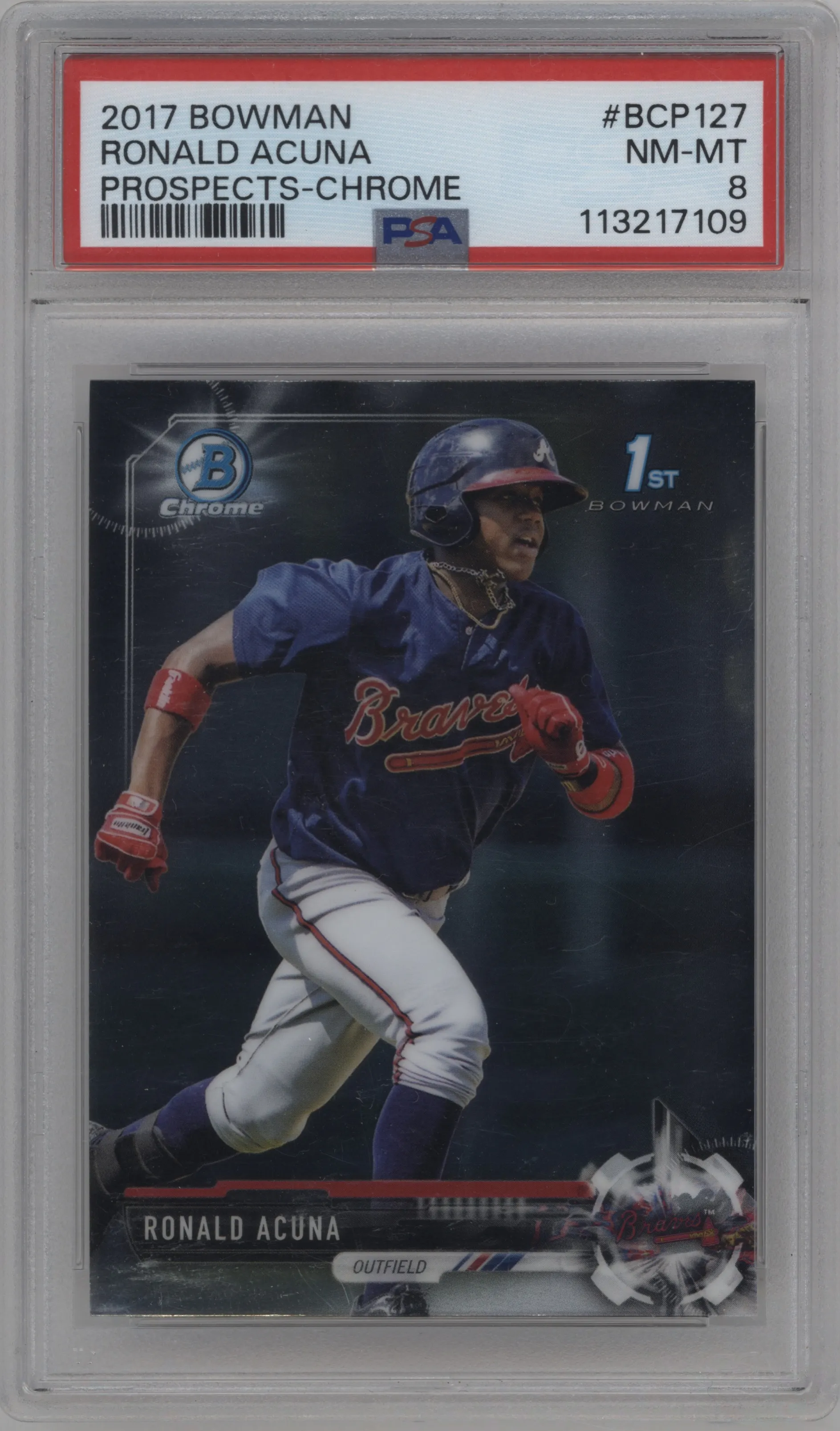 2017 Bowman Chr.Pros. Ronald Acuna #BCP127 PSA 8