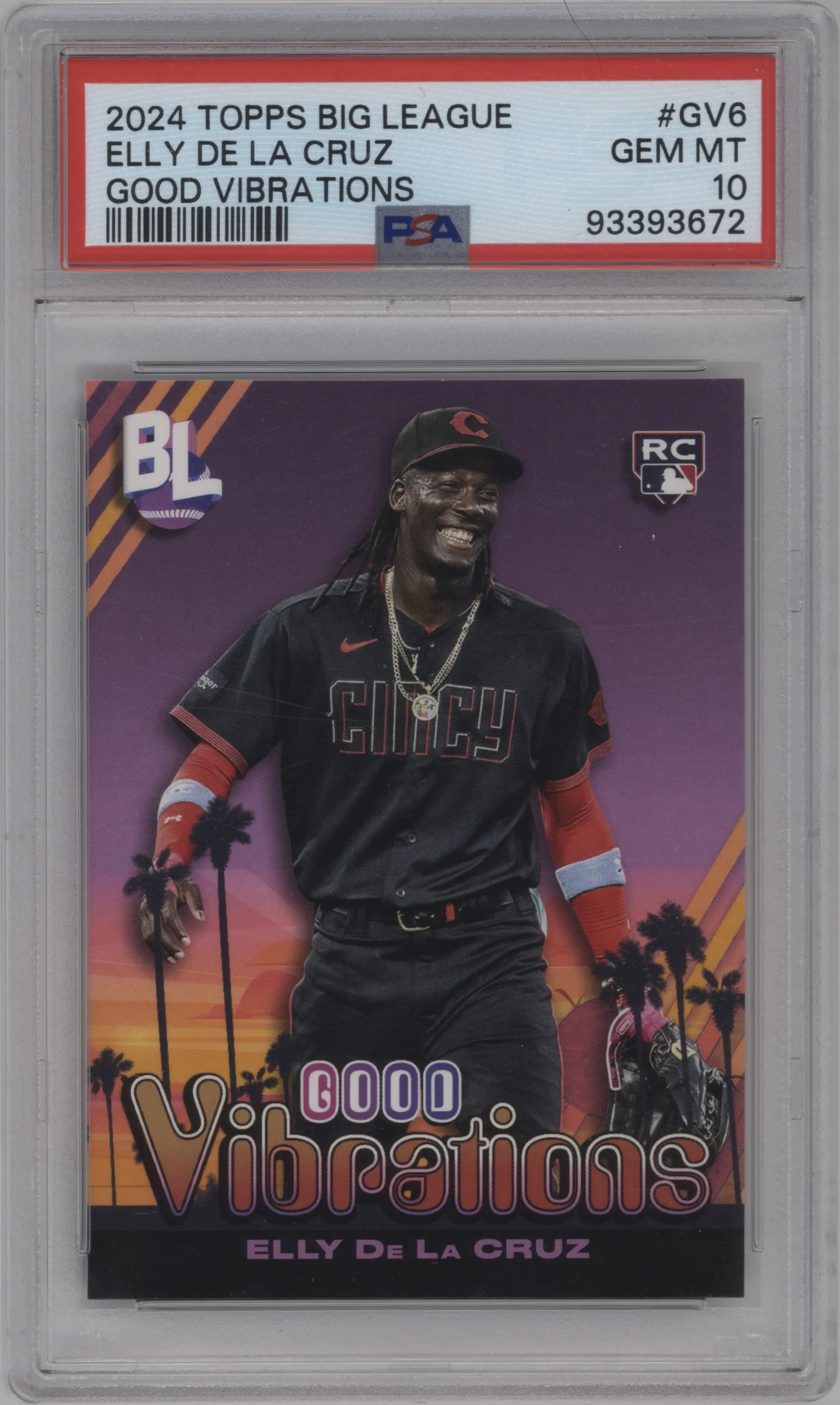 2024 Topps Big League Good Vibrations Elly De La Cruz PSA 10