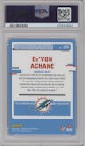 De'Von Achane from the 2023 Donruss Optic set featuring a Stars parallel graded by PSA and given an overall grade of 10.