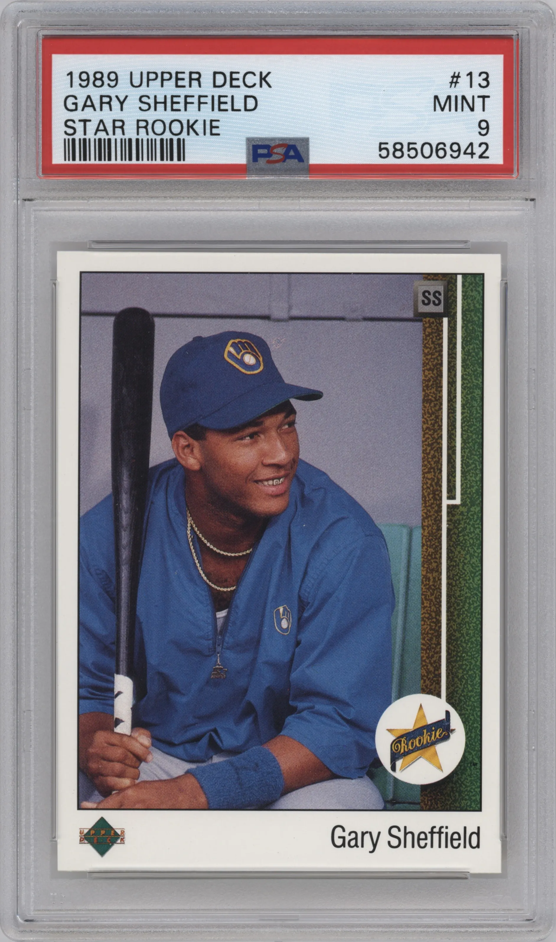 1989 Upper Deck Gary Sheffield Variation #13 PSA 9