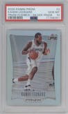 Kawhi Leonard from the 2020-21 Panini Prizm set featuring a Silver Prizm parallel graded by PSA and given an overall grade of 10.