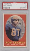 Ron Kramer from the 1958 Topps set graded by PSA and given an overall grade of 5.
