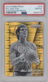 Bill Walton from the 2014-15 Panini Prizm set featuring a Gold Pulsar parallel graded by PSA and given an overall grade of 10.